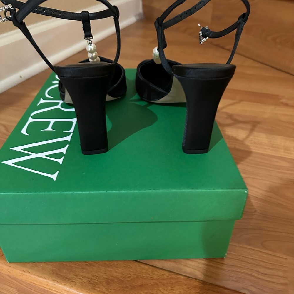 J. Crew Black Heels with Pearl Accents - Picture 9 of 10